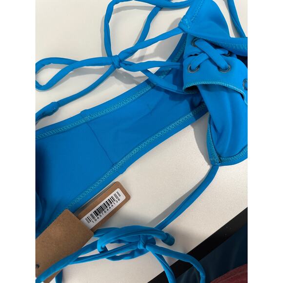 NWT Skims Lace-Up Monokini Turquoise One-Piece Swimsuit XS - Picture 11 of 12